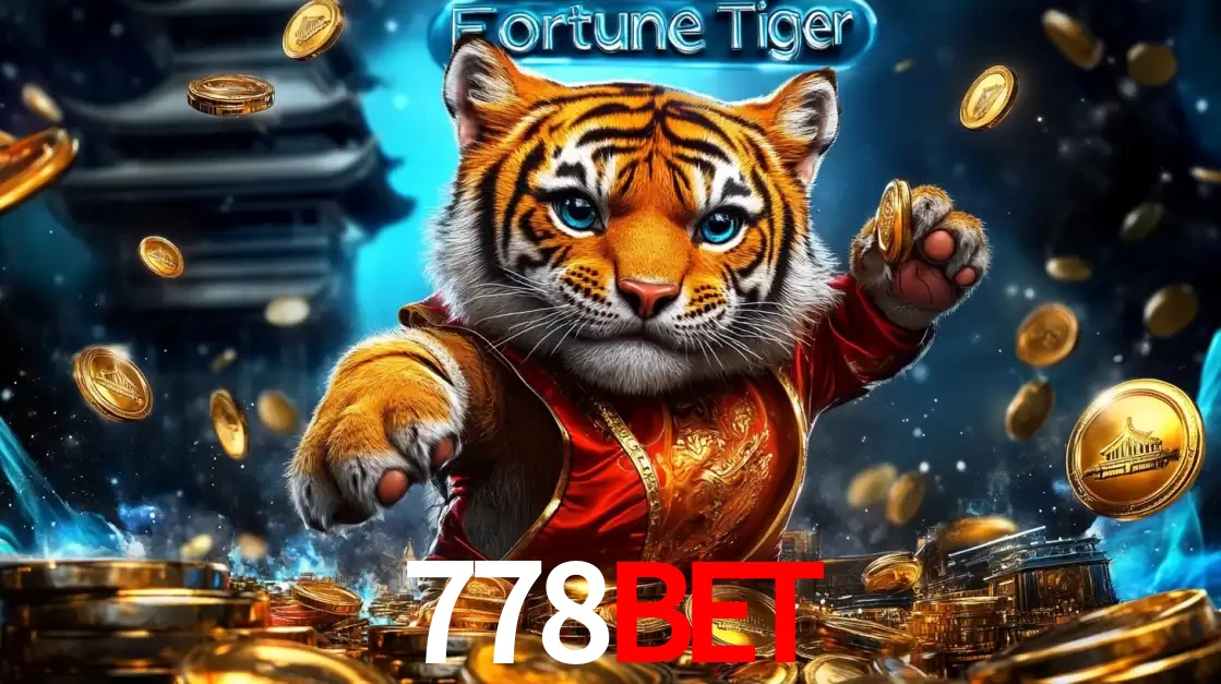 Imagem promocional do jogo de slot Fortune Tiger, com um tigre majestoso em traje tradicional cercado por uma fortuna em moedas de ouro, disponível agora no cassino 778bet.