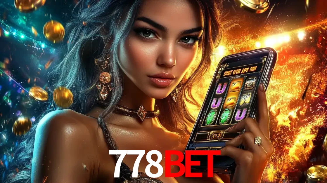 Mulher elegante mostrando um jogo de caça-níqueis em seu smartphone, destacando a experiência de cassino móvel oferecida pelo aplicativo 778bet.